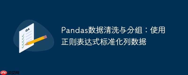 Pandas数据清洗与分组:使用正则表达式标准化列数据