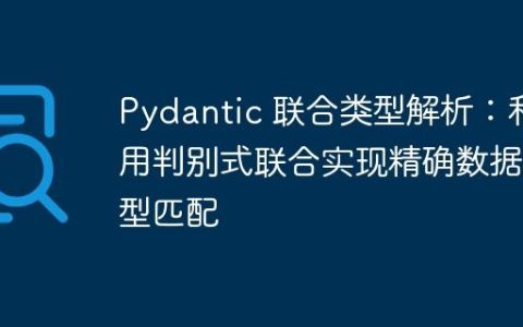 Pydantic 联合类型解析：利用判别式联合实现精确数据模型匹配