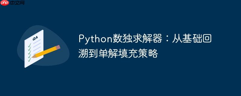 Python数独求解器:从基础回溯到单解填充策略