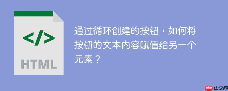 通过循环创建的按钮,如何将按钮的文本内容赋值给另一个元素?