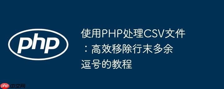 使用PHP处理CSV文件:高效移除行末多余逗号的教程