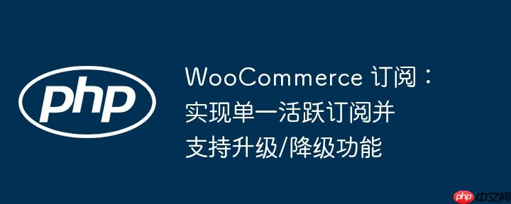 woocommerce 订阅:实现单一活跃订阅并支持升级/降级功能