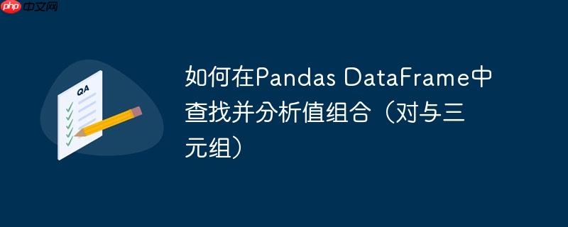 如何在pandas dataframe中查找并分析值组合(对与三元组)