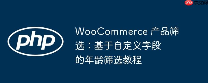 woocommerce 产品筛选:基于自定义字段的年龄筛选教程