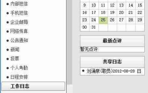 OA管理员：工作日志管理