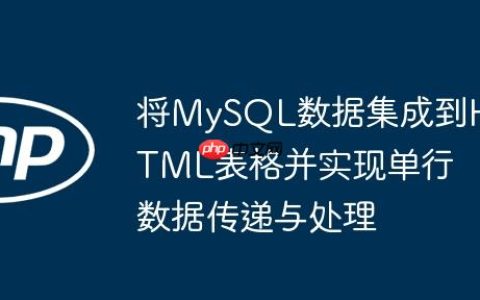 将MySQL数据集成到HTML表格并实现单行数据传递与处理