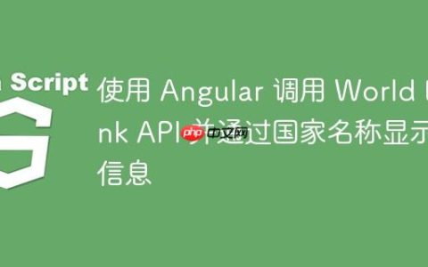 使用 Angular 调用 World Bank API 并通过国家名称显示信息