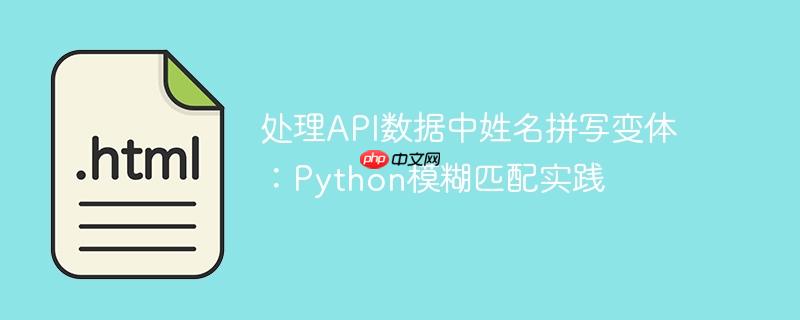 处理api数据中姓名拼写变体:python模糊匹配实践