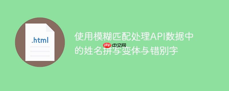使用模糊匹配处理api数据中的姓名拼写变体与错别字