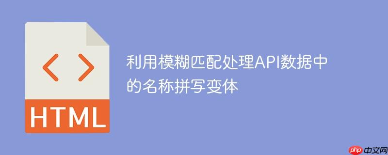 利用模糊匹配处理API数据中的名称拼写变体