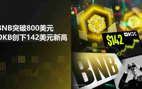 CEX代币突破：BNB突破800美元，OKB创下142美元新高