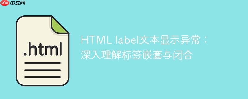 HTML label文本显示异常:深入理解标签嵌套与闭合