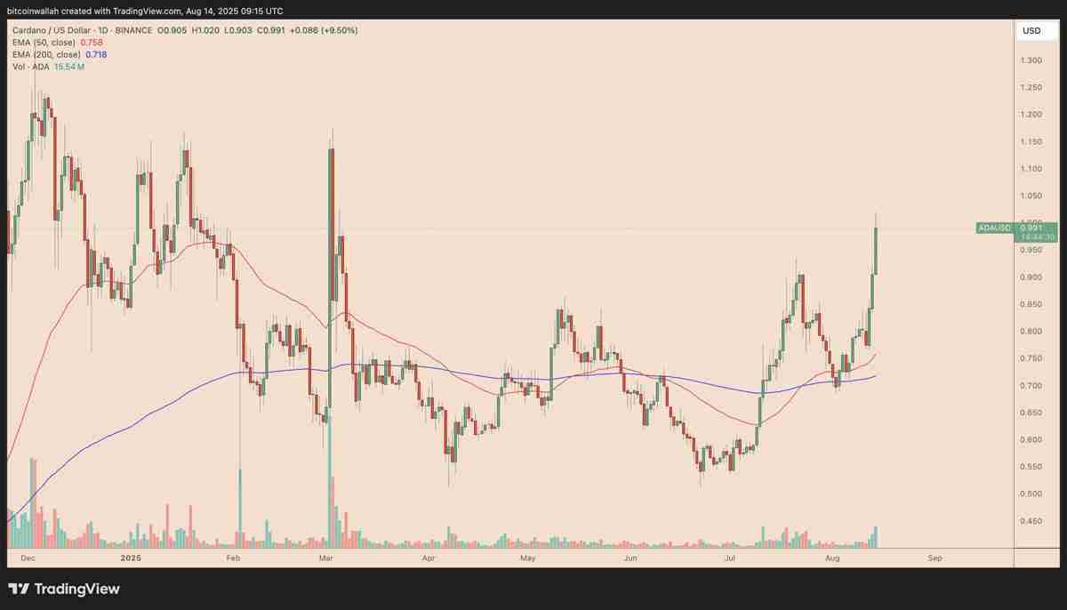 卡尔达诺(Cardano)分析师预测:未来数周或将迎来150%的“强势牛市反弹”