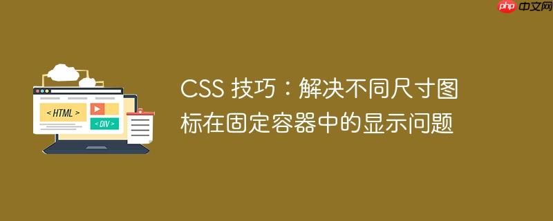 CSS 技巧:解决不同尺寸图标在固定容器中的显示问题