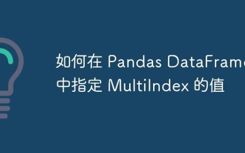 如何在 Pandas DataFrame 中指定 MultiIndex 的值