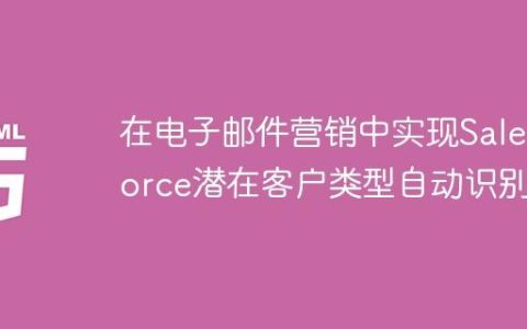在电子邮件营销中实现Salesforce潜在客户类型自动识别