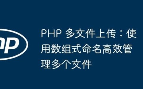 PHP 多文件上传：使用数组式命名高效管理多个文件