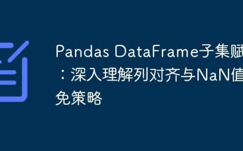 Pandas DataFrame子集赋值：深入理解列对齐与NaN值避免策略