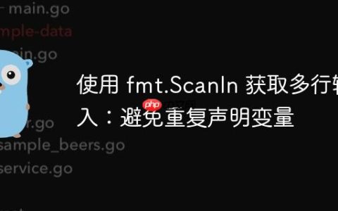 使用 fmt.Scanln 获取多行输入：避免重复声明变量