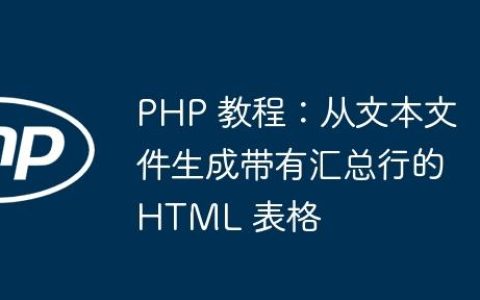 PHP 教程：从文本文件生成带有汇总行的 HTML 表格