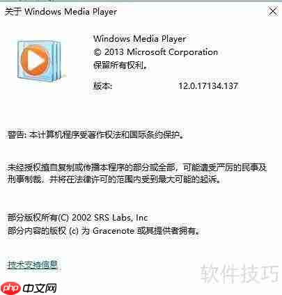 Win10查看Media Player版本