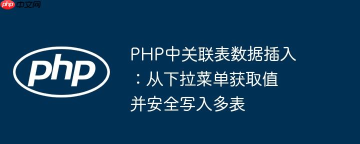php中关联表数据插入:从下拉菜单获取值并安全写入多表