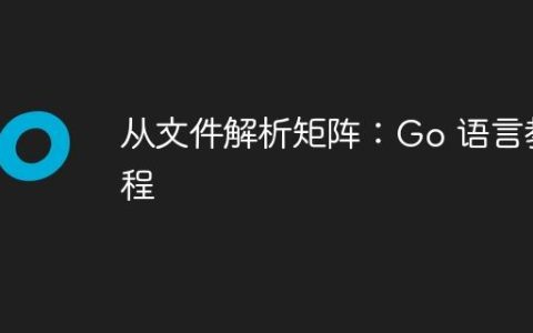 从文件解析矩阵：Go 语言教程