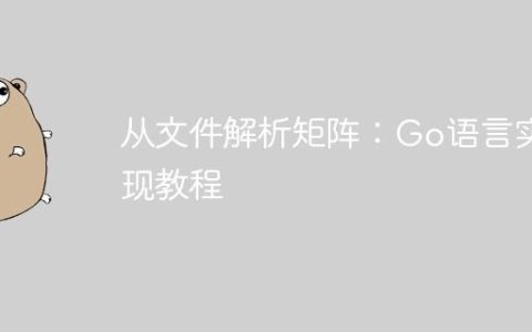 从文件解析矩阵：Go语言实现教程