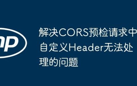解决CORS预检请求中自定义Header无法处理的问题