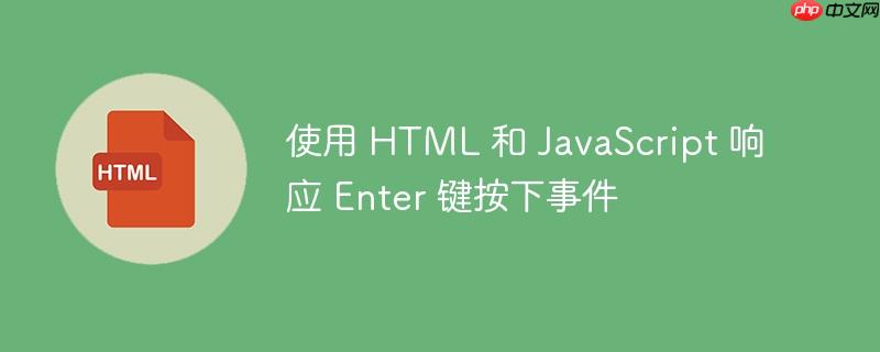 使用 html 和 javascript 响应 enter 键按下事件