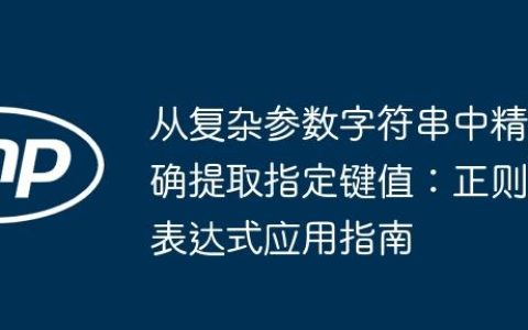从复杂参数字符串中精确提取指定键值：正则表达式应用指南