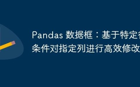 Pandas 数据框：基于特定行条件对指定列进行高效修改