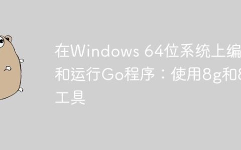 在Windows 64位系统上编译和运行Go程序：使用8g和8l工具