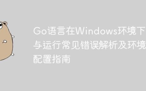 Go语言在Windows环境下编译与运行常见错误解析及环境配置指南