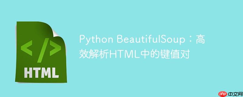 python beautifulsoup:高效解析html中的键值对