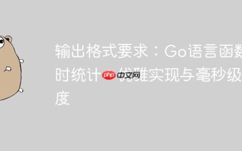 输出格式要求：Go语言函数耗时统计：优雅实现与毫秒级精度