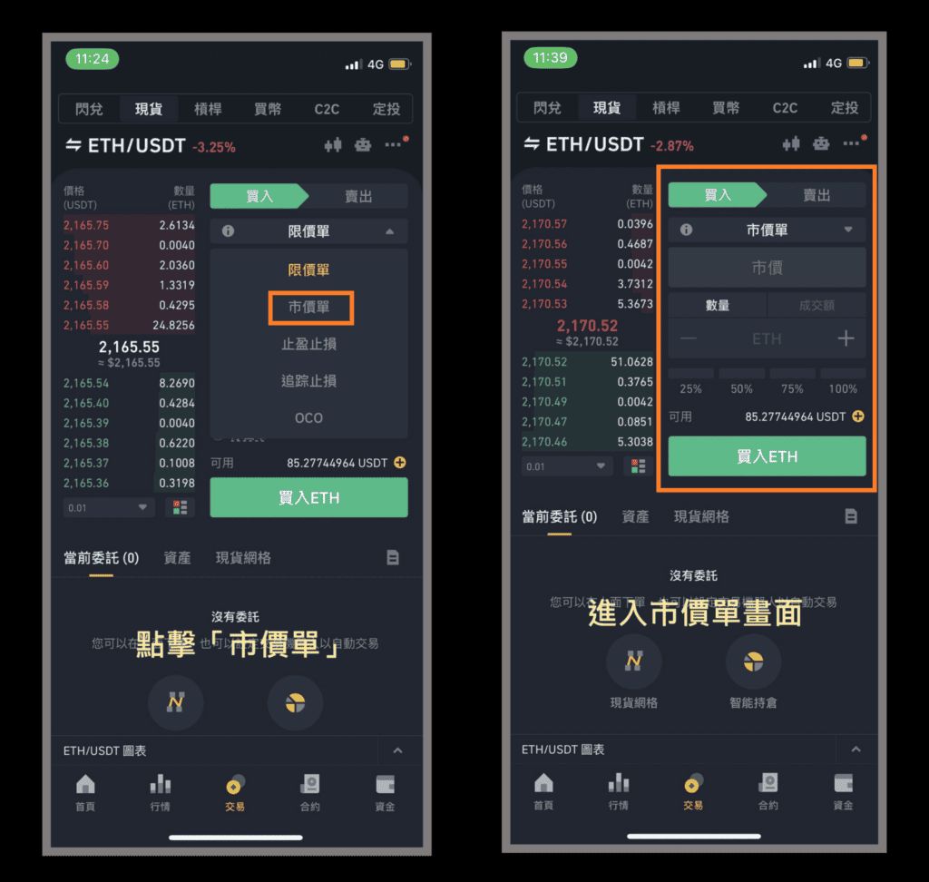 币安怎么设置市价单-币安市价单购买以太坊图文教学 - 创想鸟