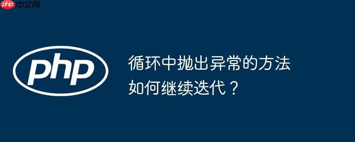 循环中抛出异常的方法如何继续迭代?