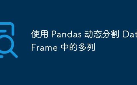 使用 Pandas 动态分割 DataFrame 中的多列