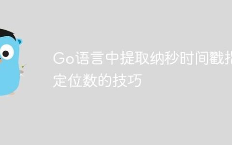 Go语言中提取纳秒时间戳指定位数的技巧