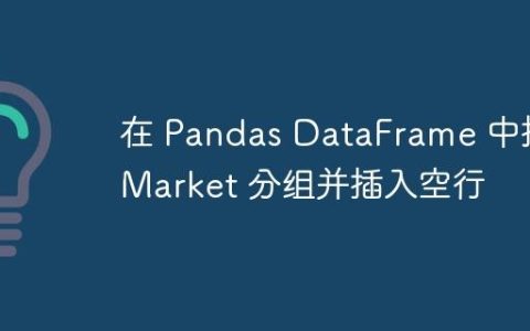 在 Pandas DataFrame 中按 Market 分组并插入空行
