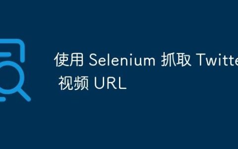 使用 Selenium 抓取 Twitter 视频 URL