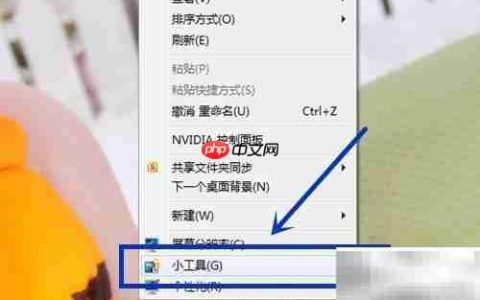 Win7桌面添加小工具方法