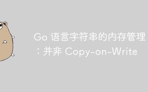 Go 语言字符串的内存管理：并非 Copy-on-Write