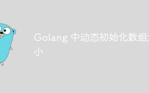 Golang 中动态初始化数组大小