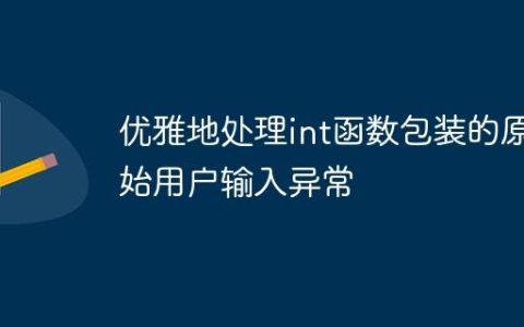 优雅地处理int函数包装的原始用户输入异常
