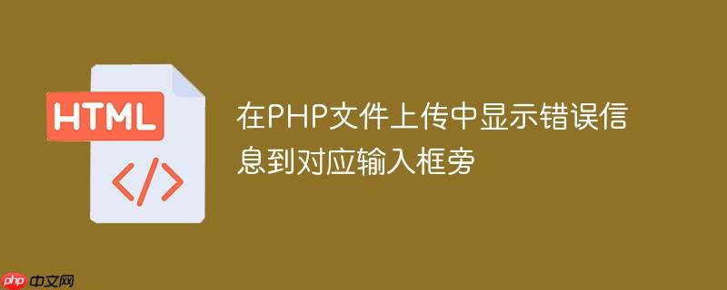 在php文件上传中显示错误信息到对应输入框旁