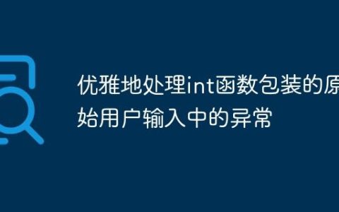优雅地处理int函数包装的原始用户输入中的异常