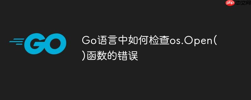 go语言中如何检查os.open()函数的错误