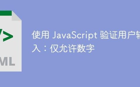 使用 JavaScript 验证用户输入：仅允许数字